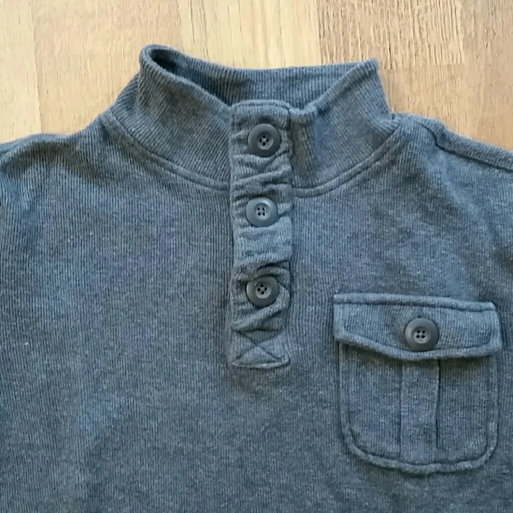 Old Navy Boys Grey Pullover Ribbed Top Size 10-12‎